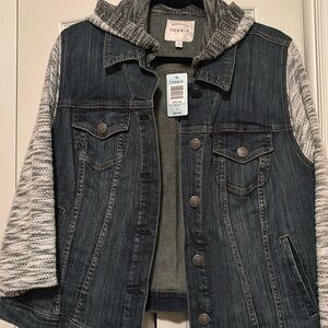 Torrid Blue Jean Jacket with Gray Sleeves